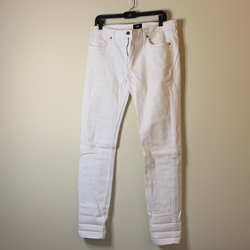 H&M white skinny stretch jeans
